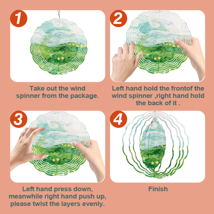 AGH US Halloween and Christmas sub wind spinner round shapes 10pcs for home decor