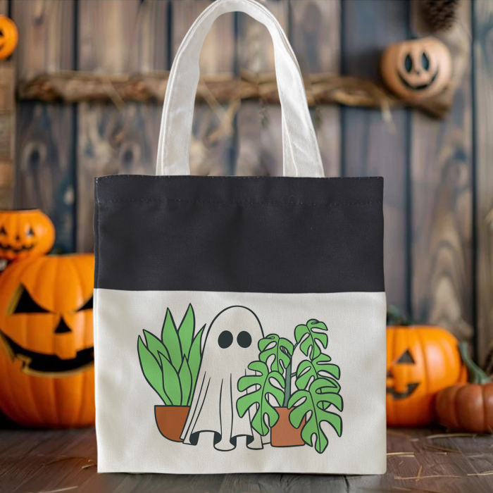 AGH US 20pcs/carton canvas candy bag mixed color 10.5*10.5inch Sublimation Christmas Halloween Tote canvas Bag orange and black