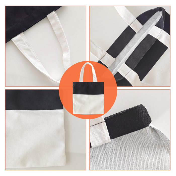 AGH US 20pcs/carton canvas candy bag mixed color 10.5*10.5inch Sublimation Christmas Halloween Tote canvas Bag orange and black