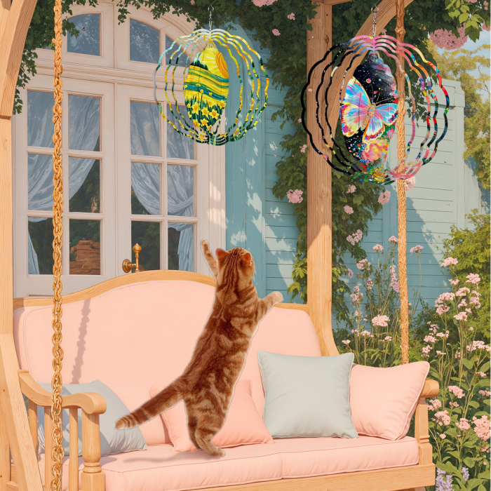 AGH US Halloween and Christmas sub wind spinner round shapes 10pcs for home decor