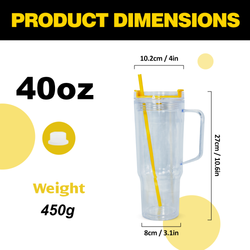 AGH US 12pcs/carton 40OZ Snow Globe Plastic double wall Snow globe acrylic cups tumbler with coloring lids and straw and silicone straw topper/cover