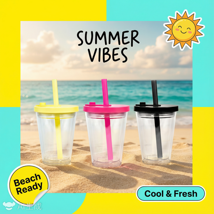 AGH US NEW 2026 Spring Color 12/24 OZ Exclusive Double Walled Plastic Snow Globe Leak Proof Tumbler 15pcs/ctn
