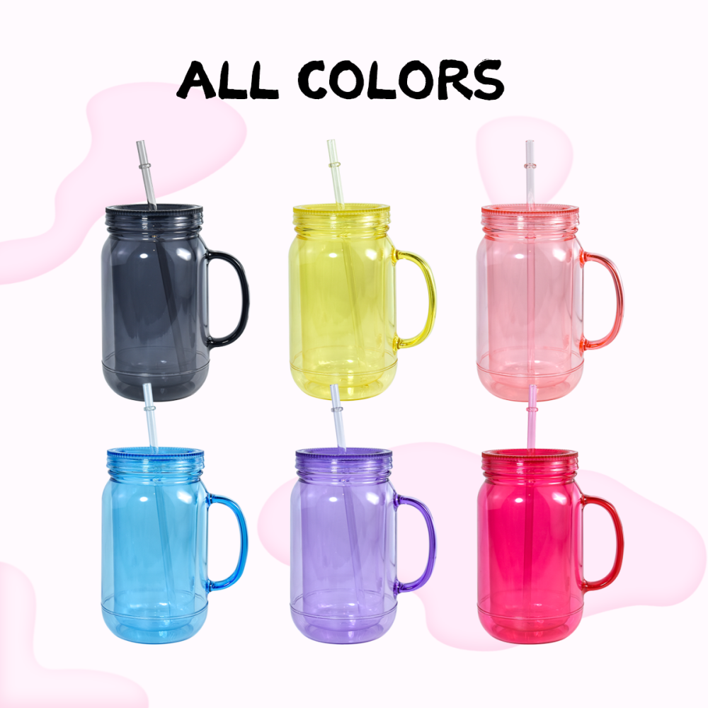 AGH US NEW Exclusive 22 OZ Acrylic Snow Globe Tumblers Double walled Plastic Cups with straw toppers 12pcs/ctn for UVDTF Printing