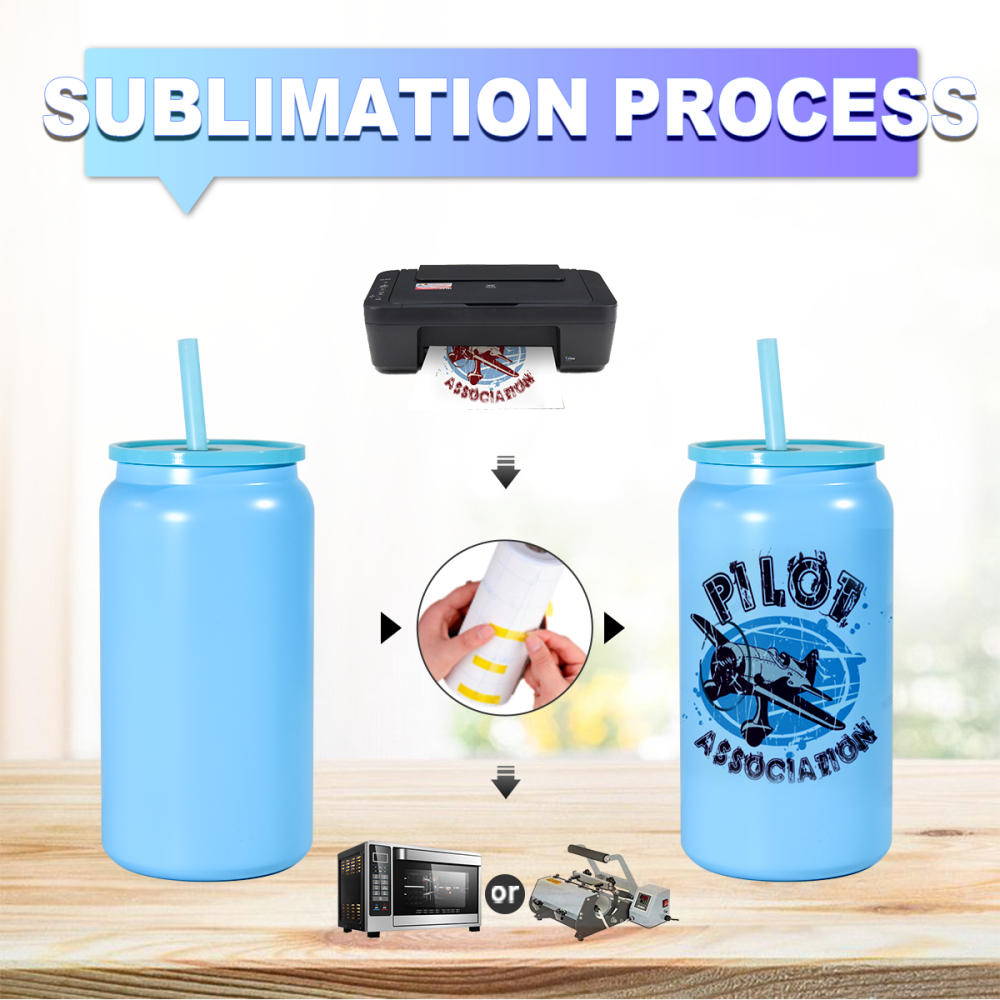 AGH US Stocked Exclusive 16oz sublimation matte color mixed stainless steel 16oz can mason jar 16pcs for UV sticker sublimation Gift DIY decor