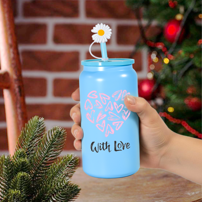 AGH US New Collection Stocked Exclusive 16oz sublimation matte color mixed stainless steel 16oz can mason jar 16pcs for UV sticker sublimation Gift DIY decor