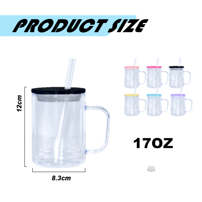 AGH US New Collection 17 OZ Plastic double-wall Snow globe handle coffee mug for glitter diy 12pcs/ctn