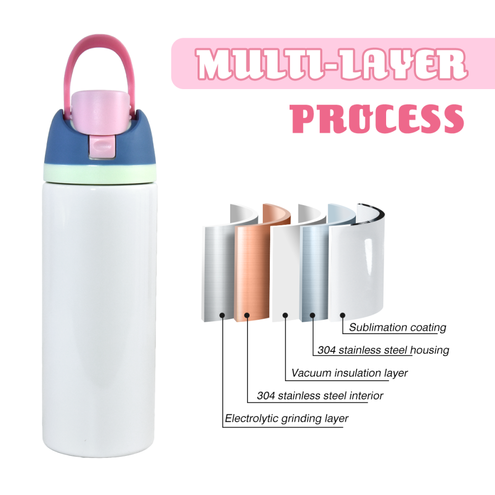 AGH New Collection 24 OZ Sublimation straight sports tumbler mixed color handle lids 10pcs