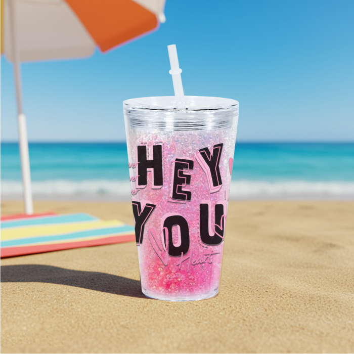 AGH US New Collection 16 OZ Acrylic Snow Globe Tumblers Double walled Plastic Cups with straws 12pcs/ctn for UVDTF Printing