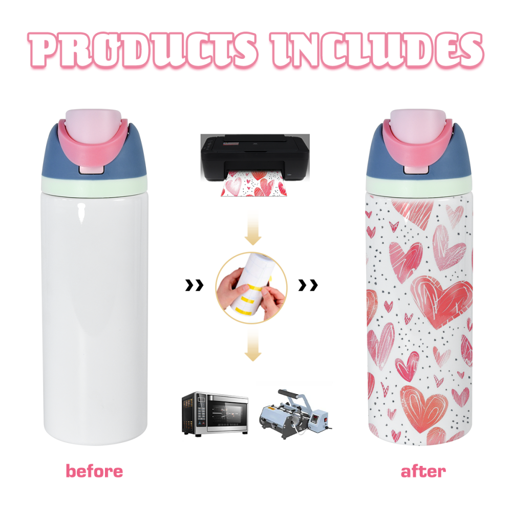 AGH New Collection 24 OZ Sublimation straight sports tumbler mixed color handle lids 10pcs
