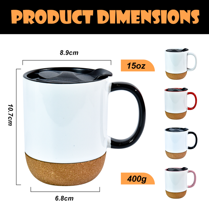 AGH US 15/12OZ Ceramic Sublimation blank coffee mug with wooden bottom or tea spoon 12pcs/carton for custom diy Halloween Christmas  Valentine's decor