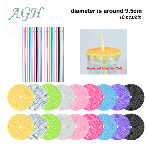 AGH 18pcs 24oz Bling LId