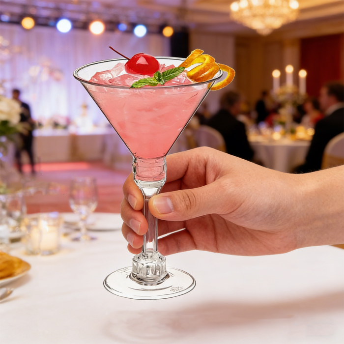 AGH US Warehouse stocked 50pcs 5 OZ Plastic Clear Cocktail Disposable Toasting Glasses for Champagne, Cocktail, Wine, Tequila,Perfect for Wedding, Engagement, Party & Mimosa Bar