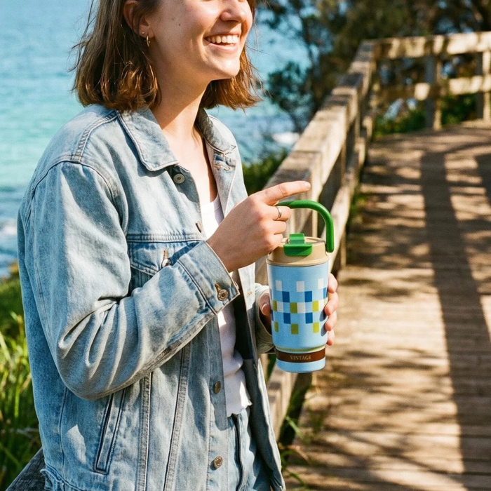 480ml 2-pack Gift packing 480ml Stainless Steel Water Bottle Portable Handheld Insulated Travel Coffee Mug Leakproof Thermal Cup for Outdoor Sports