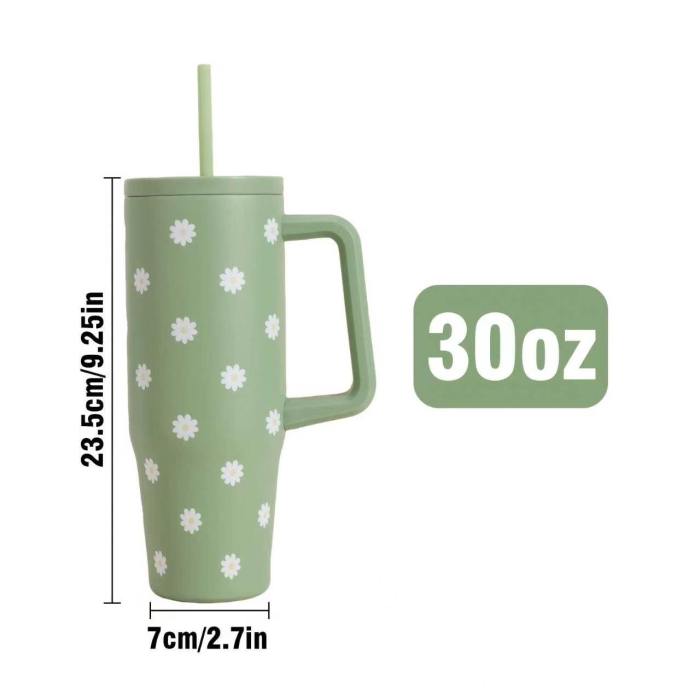 US Warehouse 1-pack cute big capacity 30oz stainless steel tumbler with handle
