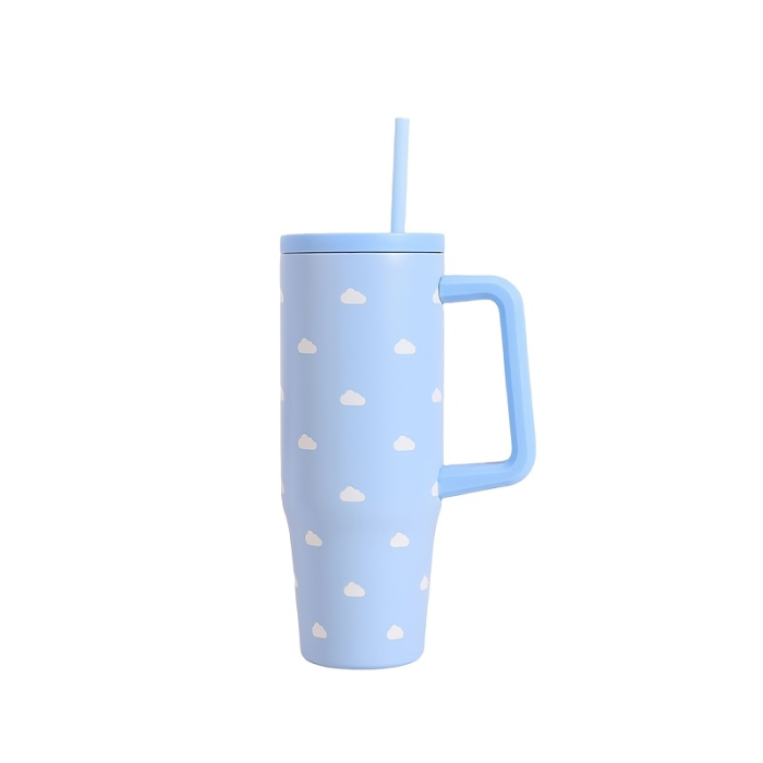 US Warehouse 1-pack cute big capacity 30oz stainless steel tumbler with handle