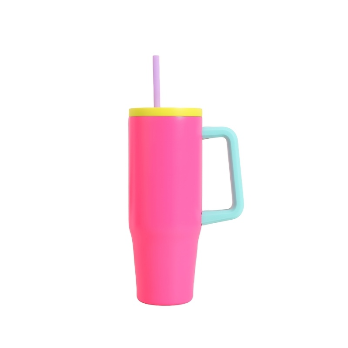 US Warehouse 1-pack cute big capacity 30oz stainless steel tumbler with handle