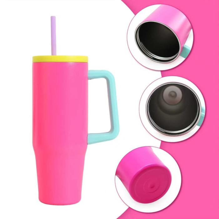 US Warehouse 1-pack cute big capacity 30oz stainless steel tumbler with handle