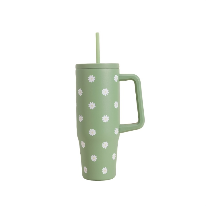 US Warehouse 1-pack cute big capacity 30oz stainless steel tumbler with handle