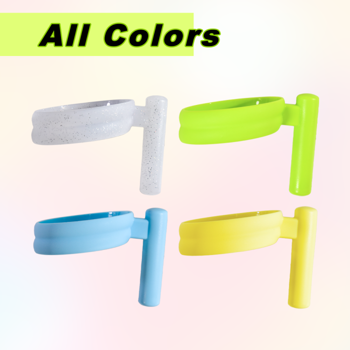 AGH 4PCS Replacement Cup Handles Fit 16oz & 24oz Double Wall Plastic Snow Globe Tumbler, Cute 4 Mixed Color Individual Mug Handles Only, Protect Cup Surface Clean, Easy to Grab