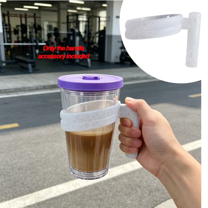 AGH 4PCS Replacement Cup Handles Fit 16oz & 24oz Double Wall Plastic Snow Globe Tumbler, Cute 4 Mixed Color Individual Mug Handles Only, Protect Cup Surface Clean, Easy to Grab
