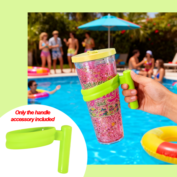 AGH 4PCS Replacement Cup Handles Fit 16oz & 24oz Double Wall Plastic Snow Globe Tumbler, Cute 4 Mixed Color Individual Mug Handles Only, Protect Cup Surface Clean, Easy to Grab
