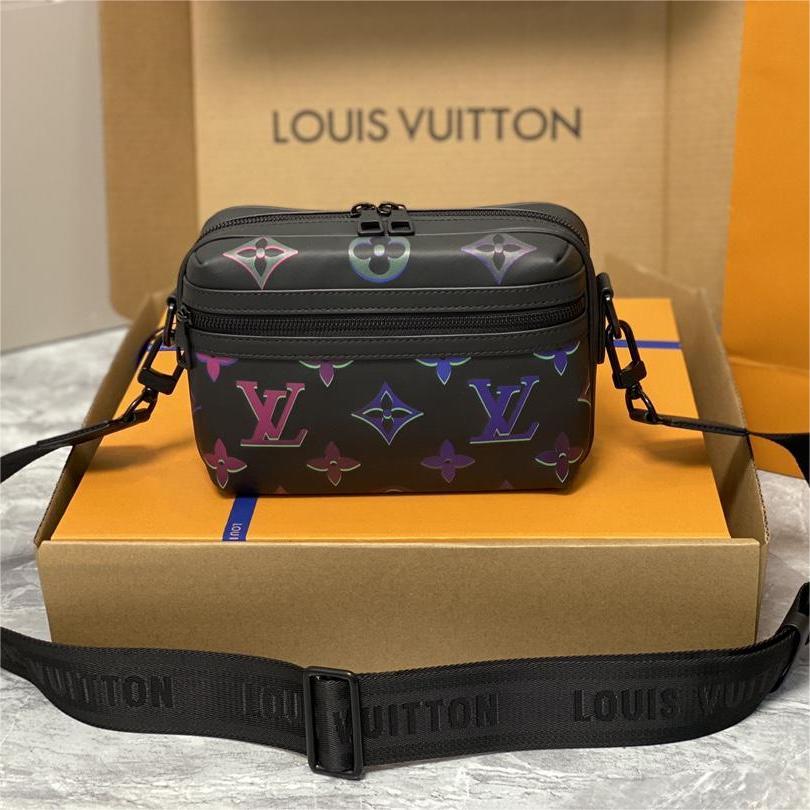 Louis Vuitton Metallic Champagne Leather Monogram Comet Boston Bag