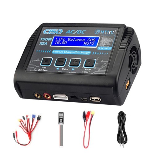 HTRC Lipo Charger T240/C240 DUO AC 150W DC 240W 10A Touch Screen Dual Channel Battery Balance Charger Discharger For RC Toys