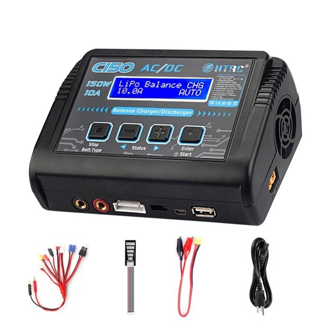 HTRC Lipo Charger T240/C240 DUO AC 150W DC 240W 10A Touch Screen Dual Channel Battery Balance Charger Discharger For RC Toys