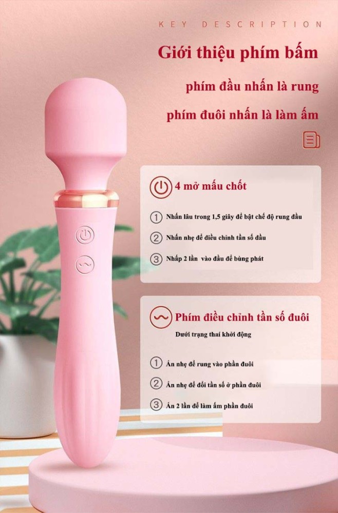 【RENDS】Cây gậy  tình yêu thần kỳ 【Đầu xoay 360 độ / rung 10 tần số / Hoàn toàn tự động càng sướng hơn / 2 đầu chuyển đổi rung run 】Nhập khẩu từ Nhật Bản / Bảo mật phát hàng【Tặng 2 loại đầu và gel bôi trơn】
