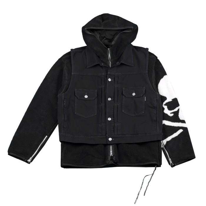 Áo khoác hai mảnh giả vải denim cực thời trang dành cho nam giới