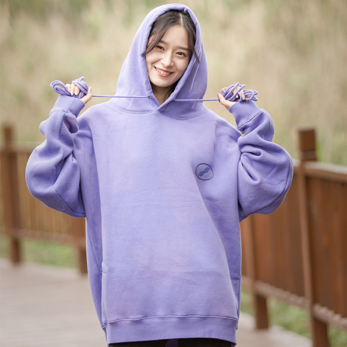 Barrage letter tie-dye sô cô la welldone màu kẹo lỏng lẻo áo hoodie lệch vai có mũ trùm đầu cho nam và nữ