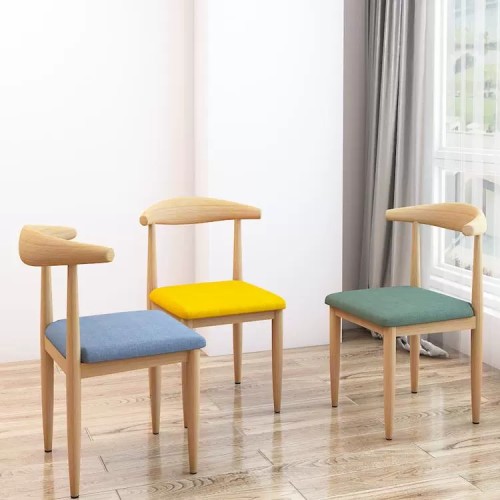 Ghế ăn tựa lưng Bắc Âu bàn học tập đơn giản sinh viên học tập phòng ngủ hộ gia đình giả gỗ rắn ghế sừng sắt 