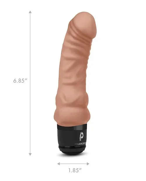 POWERCOCK 6” DILDO RUNG THỰC TẾ – Dương vật giả rung thực tế – Màu be Mocha
