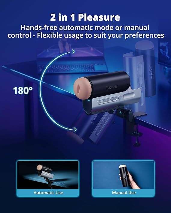Máy thủ dâm nam tự động Lovense Solace Pro, Máy quan hệ tình dục bằng miệng lực đẩy điều khiển từ xa bằng ứng dụng với trải nghiệm AI/VR phong phú, Đồ chơi tình dục thủ dâm nam có thể điều chỉnh để tạo khoái cảm cho nam giới