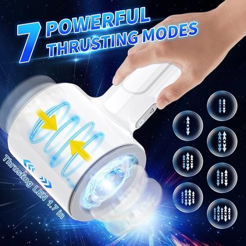 Máy thủ dâm nam tự động đẩy, Cốc thủ dâm nam bỏ túi Pussycats với 7 chế độ lực đẩy và rung, Máy quan hệ tình dục bằng miệng thủ dâm cho nam, Đồ chơi thủ dâm mát xa dương vật mở đôi