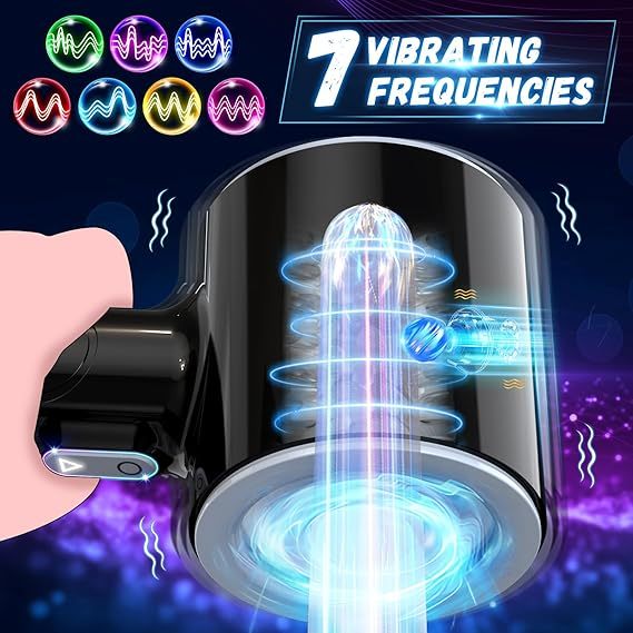 Máy thủ dâm nam tự động, Cốc thủ dâm nam nghiêng về phía trước với 7 chế độ lực đẩy và rung mạnh mẽ, Máy quan hệ tình dục bằng miệng cho nam Âm hộ bỏ túi, Máy mát xa dương vật mở đôi Đồ chơi tình dục nam