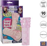 CalExotics Award Winning Sue Johanson’s Super Head HonchoMale Masturbator - Male Silicone Masturbation Sleeve - 6.5 Inch Adult Male Sex Toy - Pink