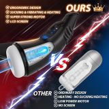 Đồ chơi tình dục nam Máy thủ dâm nam - Đồ chơi người lớn được điều khiển bằng APP Máy bơm dương vật thủ dâm nam với 9 hút mút và 9 rung,Đường vân 3D làm nóng tình dục bằng miệng Đồ chơi tình dục nam, Âm đạo bỏ túi màn hình LCD , thích hợp dùng cho nam giới