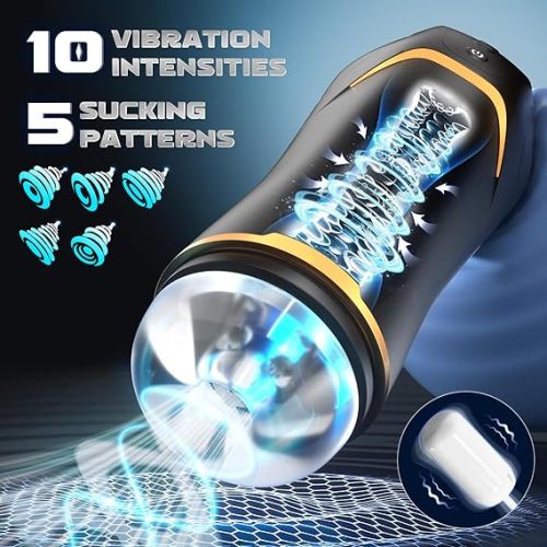 Đồ chơi tình dục nam - Máy thủ dâm nam hoàn toàn tự động , Với 5 kiểu hút  mút và 10 chế độ rung,Máy thủ dâm handsfree như thật , Đồ chơi tình dục nam bơm dương vật, với đường vân như thật , Đồ chơi người lớn nam mạnh mẽ