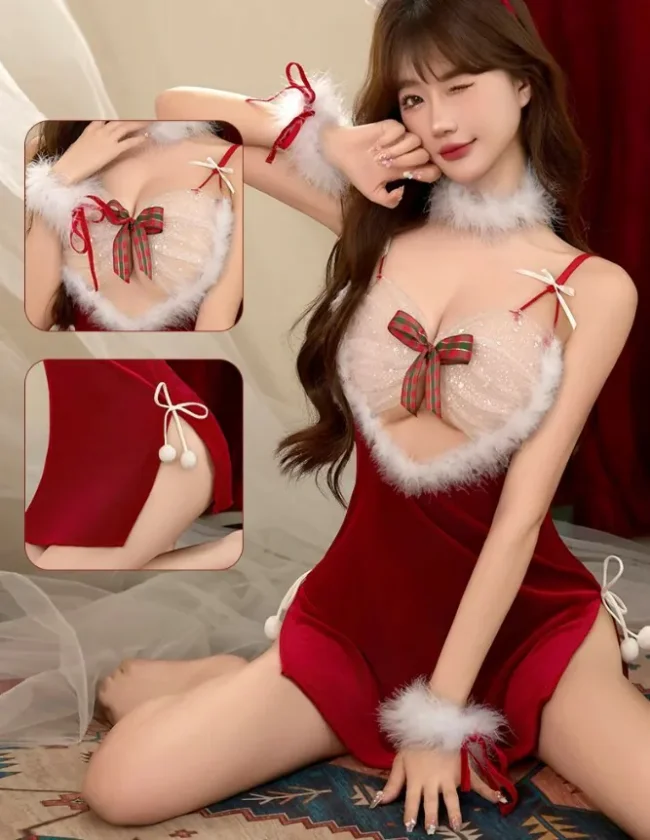 Bộ đồng phúc giang sinh gợi cảm quyến rũ Bạn là người coi trọng nghi lễ Lấy lại đam mê cuộc sống, hãy ăn mặc như một món quà dành cho anh ấy, đến gần cơ thể anh ấy, thì thầm vào tai anh ấy, Hãy nhanh mở món quà dành riêng cho anh