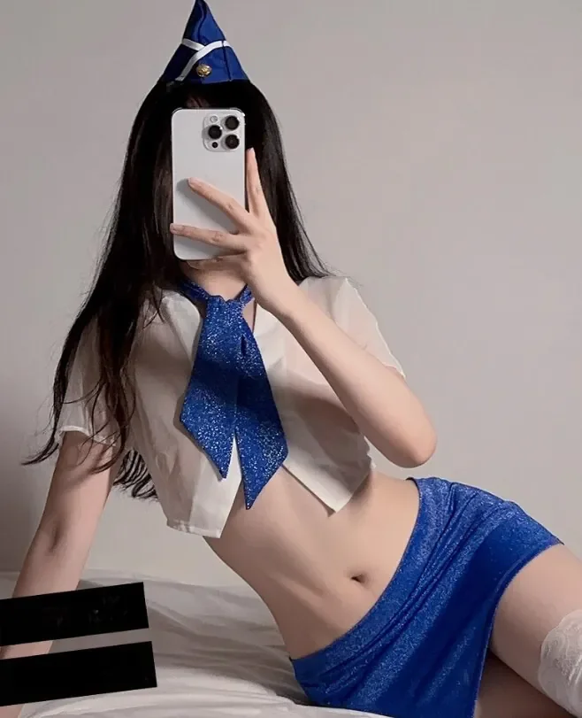 Đồng phục tiếp viên hàng không gợi cảm không cần cởi Chiến bào hẹn hò nồng nàn, nhập vai nữ tiếp viên gợi cảm, sự cám dỗ từ nữ tiếp viên  thỏa mãn mong muốn riêng tư của bạn