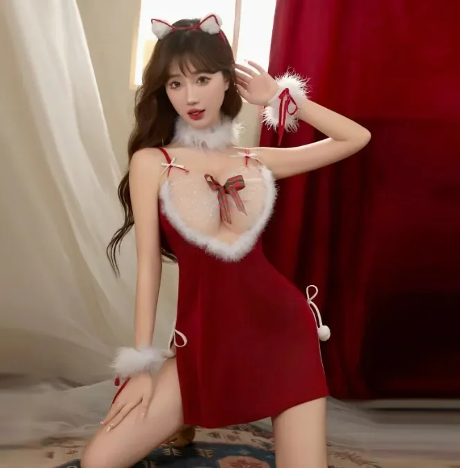 Bộ đồng phúc giang sinh gợi cảm quyến rũ Bạn là người coi trọng nghi lễ  Lấy lại đam mê cuộc  sống, hãy ăn mặc như một món quà dành cho anh ấy, đến gần cơ thể anh ấy, thì thầm vào tai anh ấy, Hãy nhanh mở món quà dành riêng cho anh
