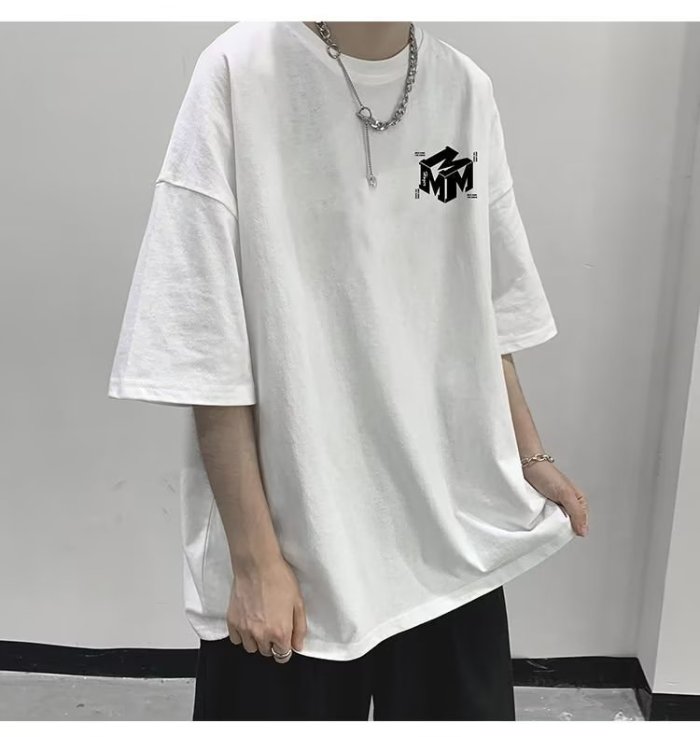 Men's short-sleeved t-shirt trendy brand loose pure cotton 2026 new Hong Kong style summer tops heavyweight T-shirt