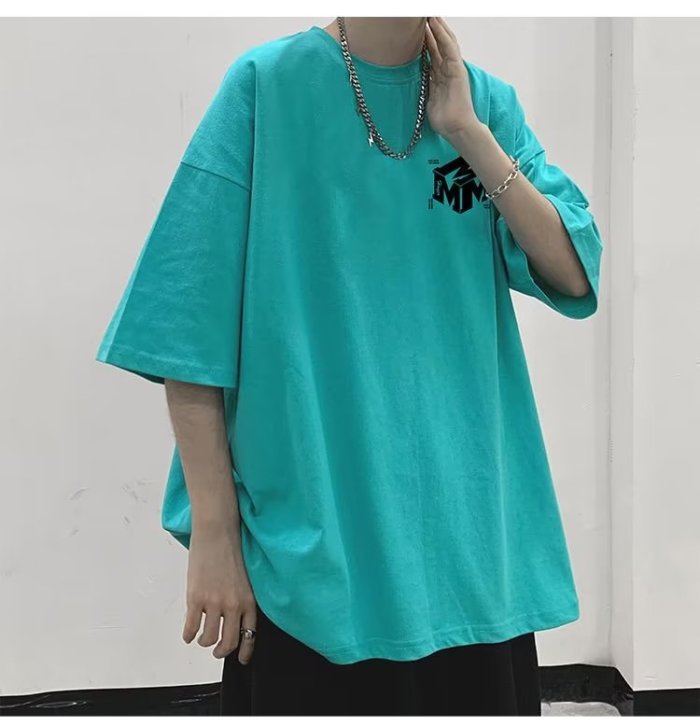 Men's short-sleeved t-shirt trendy brand loose pure cotton 2026 new Hong Kong style summer tops heavyweight T-shirt