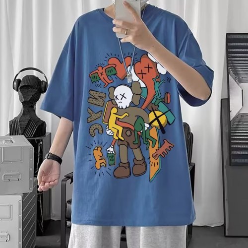 Men's short-sleeved t-shirt trendy brand loose pure cotton 2026 new Hong Kong style summer tops heavyweight T-shirt