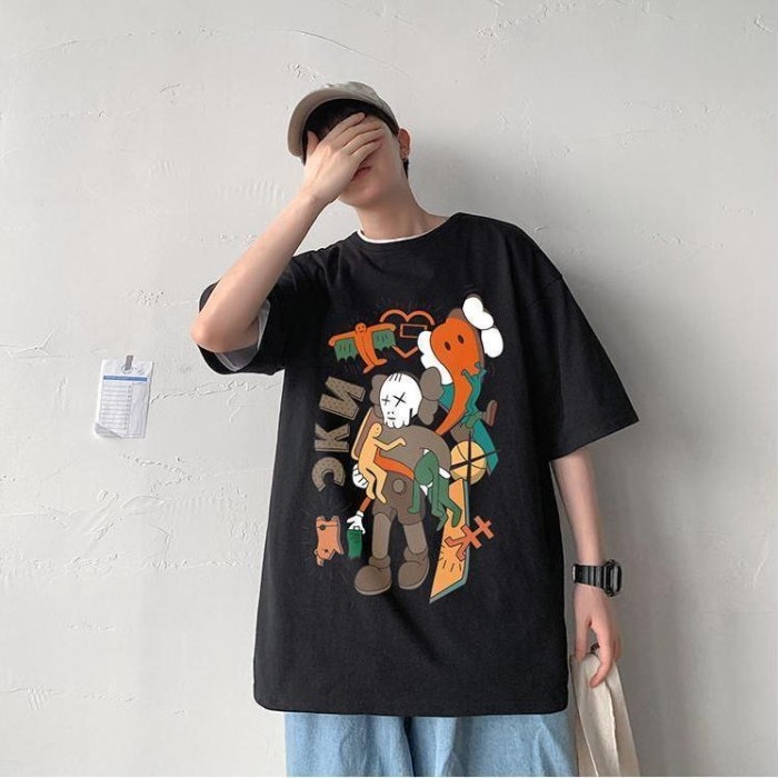 Men's short-sleeved t-shirt trendy brand loose pure cotton 2026 new Hong Kong style summer tops heavyweight T-shirt