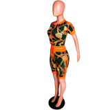 Casual Chain Pattern Two Piece Set