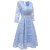 Women's Elegant Bridesmaid Floral Lace Dresses