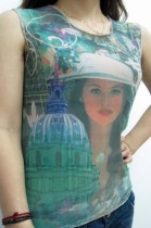 Uptown Girl Tattoo Sleeveless T-shirt L9831 Uptown Girl Tattoo Sleeveless T-shirt L9831