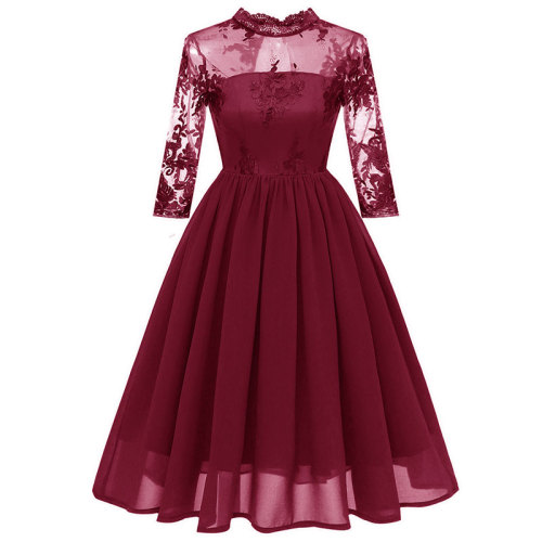 Women's Multi-Color Elegant Party Lace Dress